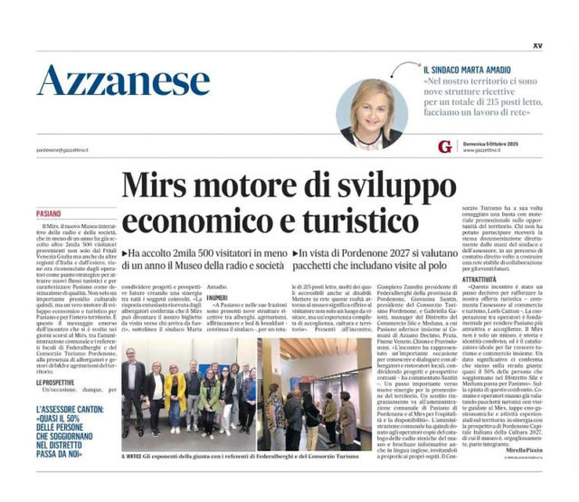 IL TURISMO PARTE DAL MIRS