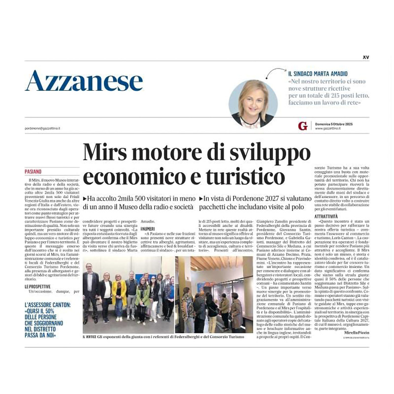 IL TURISMO PARTE DAL MIRS